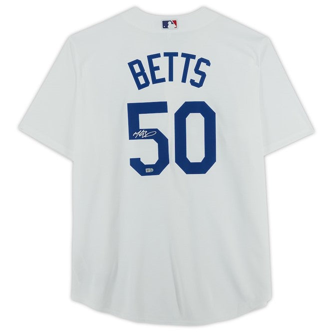 Mookie Betts Los Angeles Dodgers Signed Autographed White #50