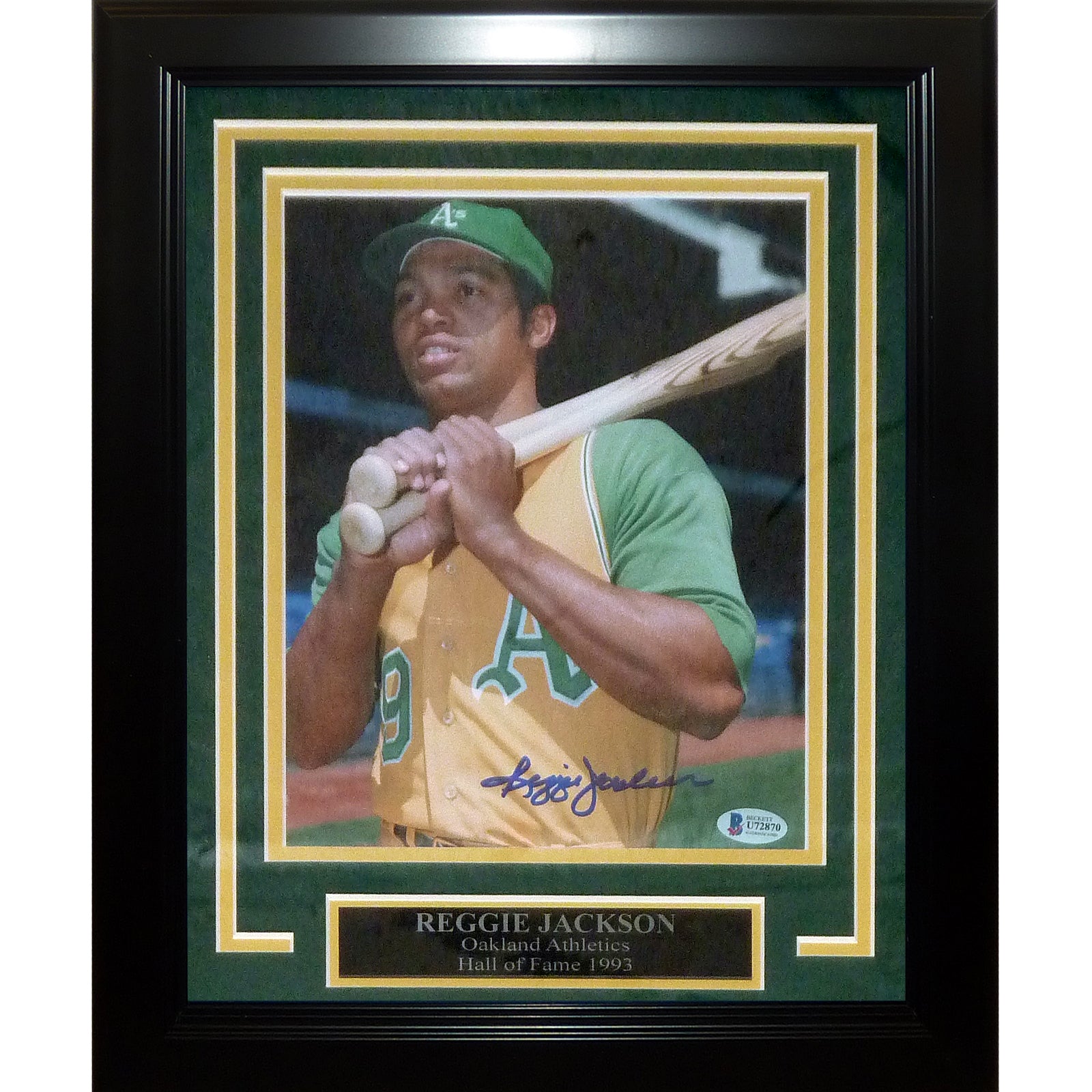 Reggie Jackson Autographed Oakland Athletics Deluxe Framed 8x10