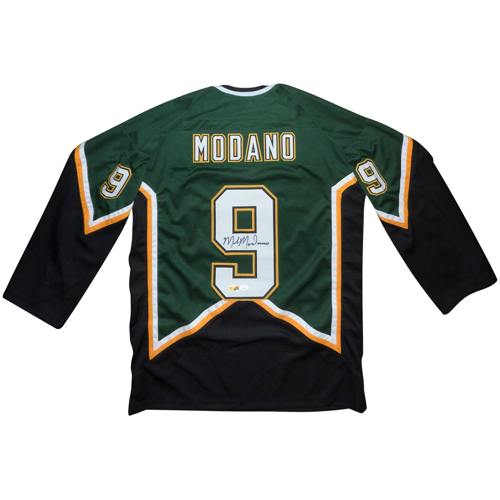 Mike Modano Signed Custom Green Hockey Jersey — Universal Sports Auctions