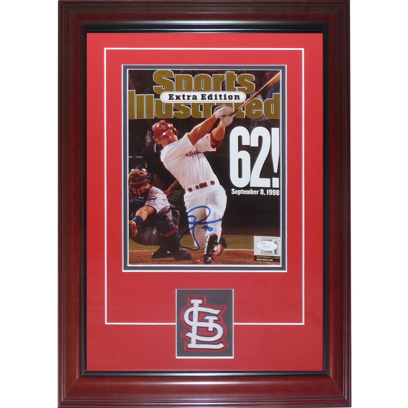 Mark McGwire Framed Signed Jersey Beckett Autographed St. Louis Cardin