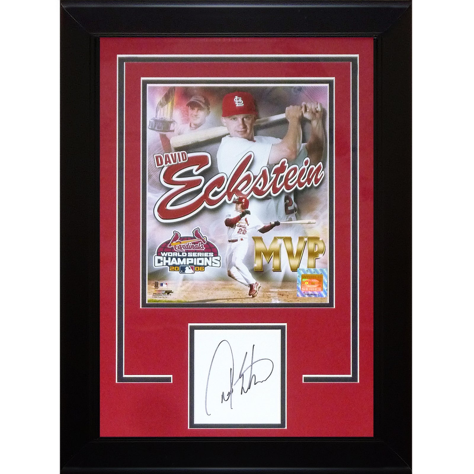 David Eckstein Autographed St. Louis Cardinals 2006 WS MVP “Signature  Series” Frame