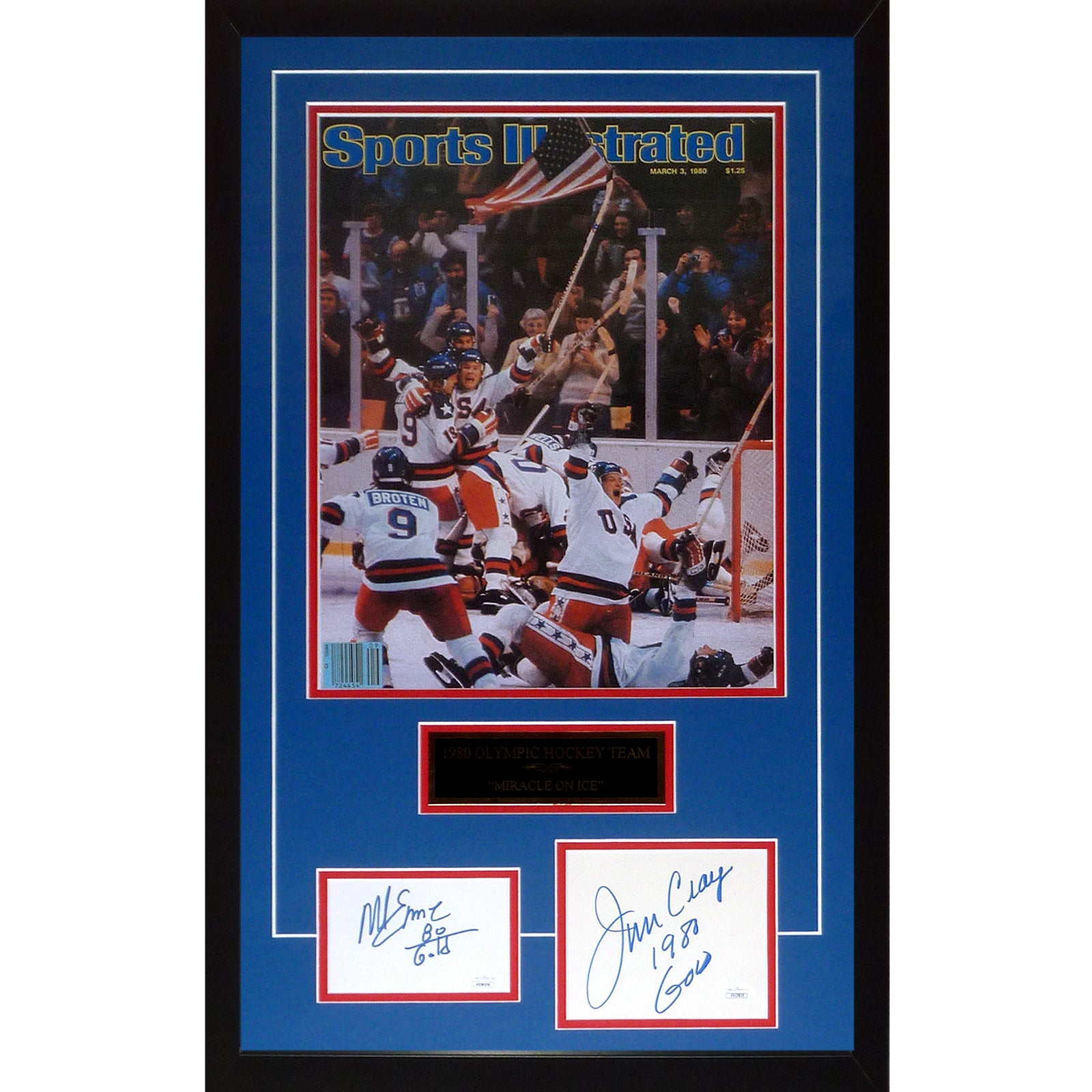 1980 USA Miracle on Ice Olympic Hockey Framed & Matted Photo