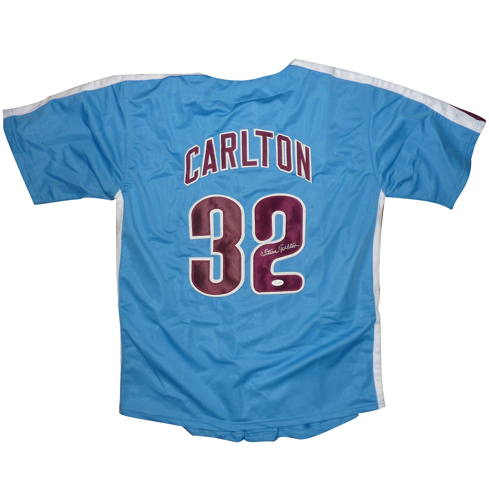 Steve Carlton Autographed Philadelphia Phillies (Baby Blue #32) Jersey - JSA