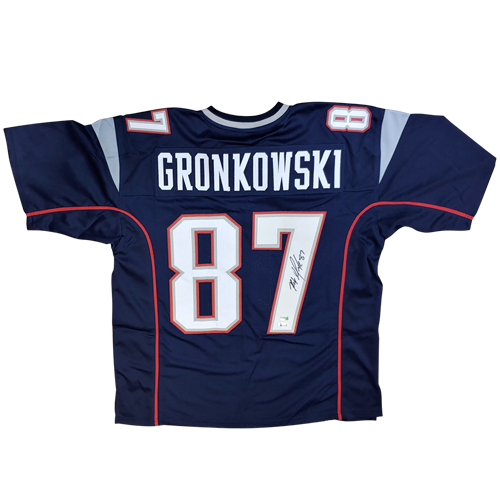 Rob Gronkowski Autographed New England Patriots (Blue #87) Custom