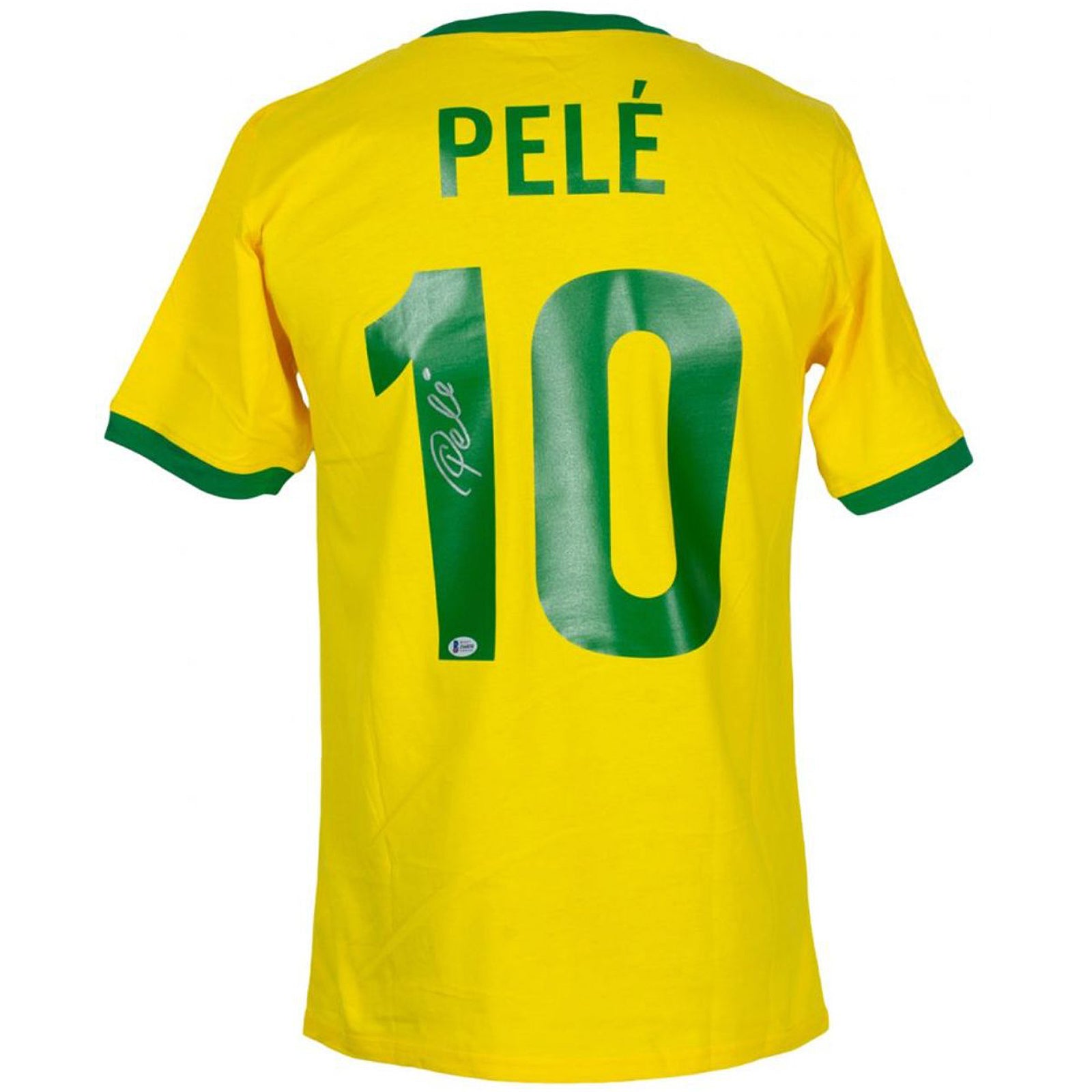 Pele Autographed Brazil (Yellow #10) Replica Soccer Jersey