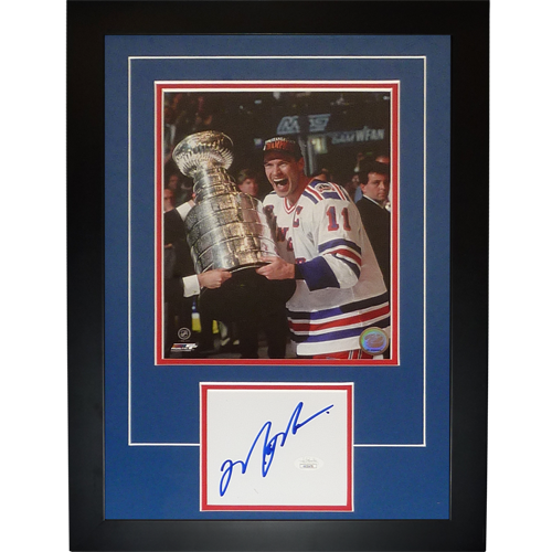 Mark Messier Autographed and Framed White Rangers Jersey