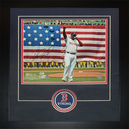 David Ortiz Autographed Boston Red Sox (Boston Strong Speech) Deluxe Framed  11x14 Photo – Beckett