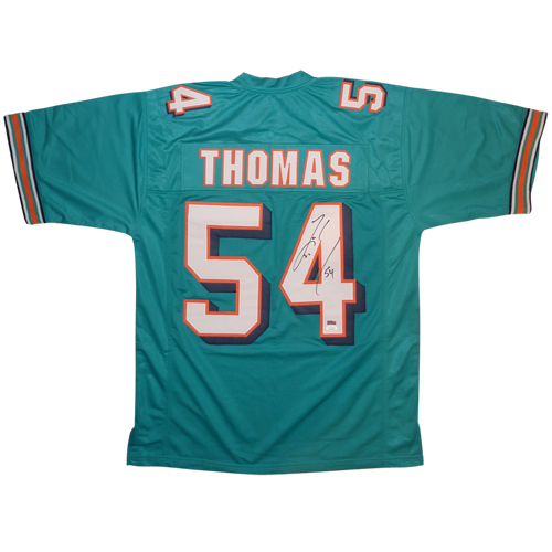 ZACH THOMAS MIAMI DOLPHINS TEAL STARTER AUTHENTIC JERSEY PRO LINE 48 L