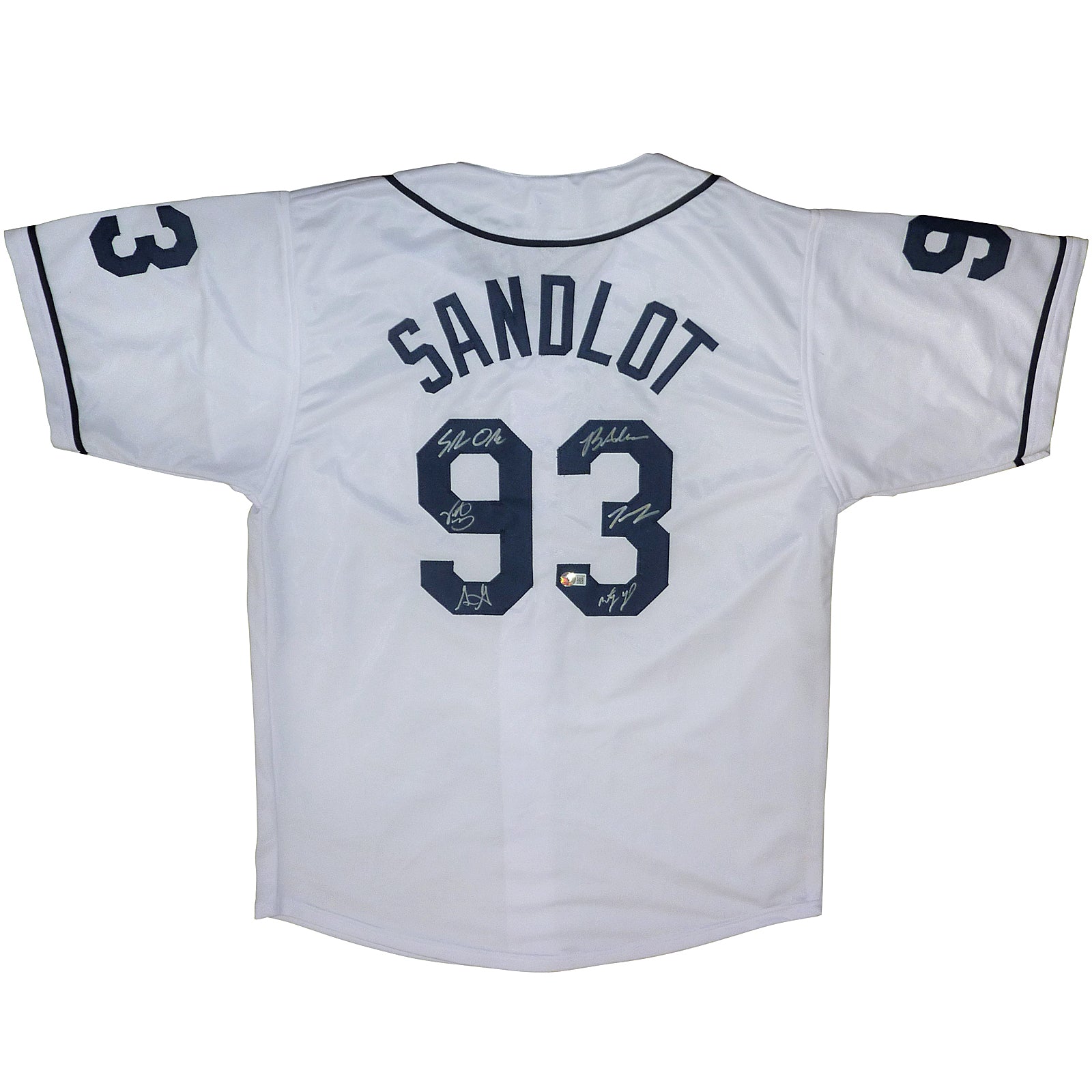 The Sandlot Cast Autographed Custom Baseball Jersey - 6 Signatures