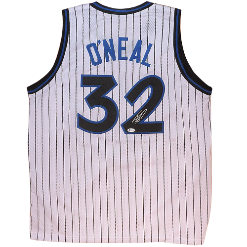 Shaquille O'Neal SHAQ Autographed Blue & White #32 Jersey Beckett Authentic