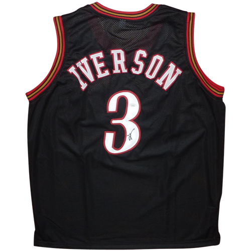 Allen Iverson Autographed Philadelphia (Black #3) Custom Basketball Je