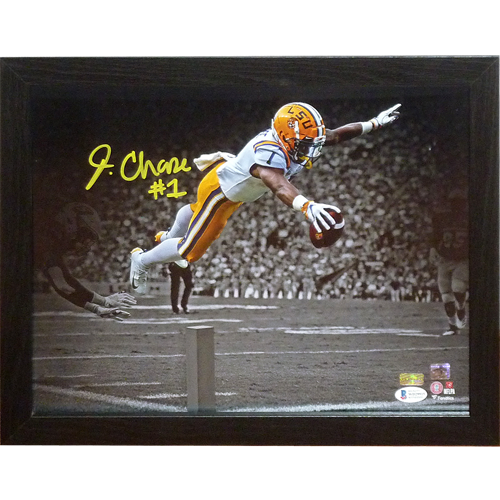 Ja'Marr Chase LSU Tigers Fanatics Authentic Facsimile Signature Framed 15  x 17 Stars of the Game Collage