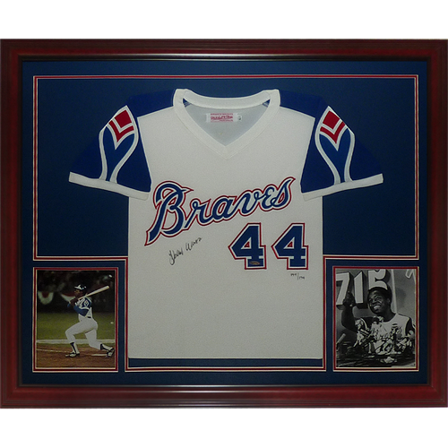 Hank Aaron Signed Authentic 1974 Atlanta Braves Game Jersey Upper