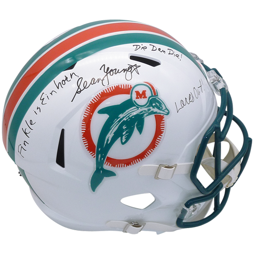 Sean Young Signed Mini Helmet Miami Dolphins Lois Einhorn Ray