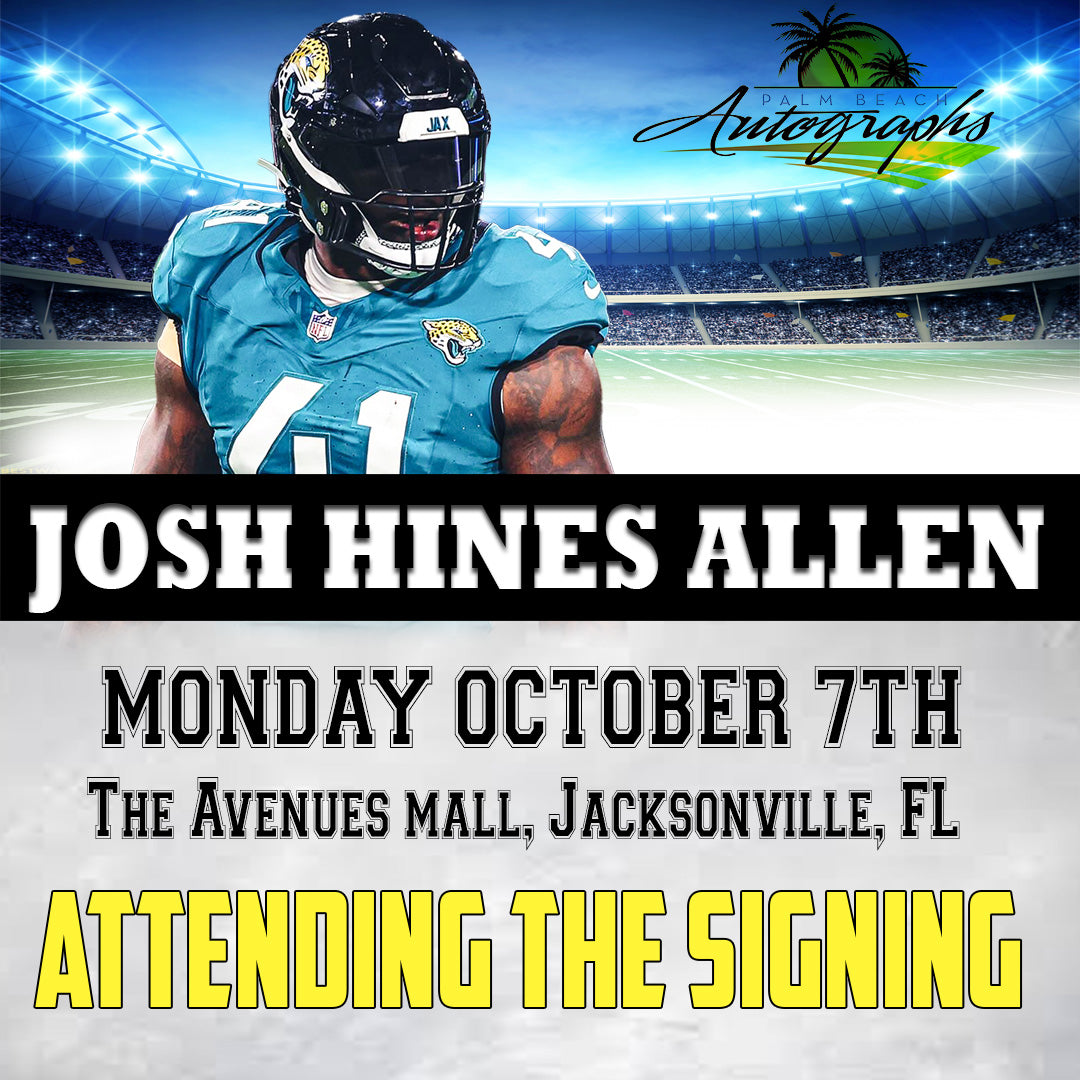 JOSH HINES-ALLEN AUTOGRAPH SIGNING - JACKSONVILLE In-Store Public Signing - October 7th, 2024 - NOT ELIGIBLE FOR DISCOUNTS OR COUPONS - YOU MUST SELECT AN OPTION OR YOUR ORDER WILL BE CANCELLED