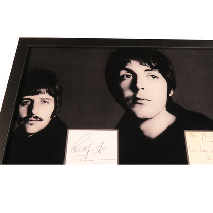 The Beatles Band Autographed Cut Music Display 15 by 30 Framed Piece - JSA , BAS , Caiazzo