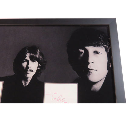 The Beatles Band Autographed Cut Music Display 15 by 30 Framed Piece - JSA , BAS , Caiazzo