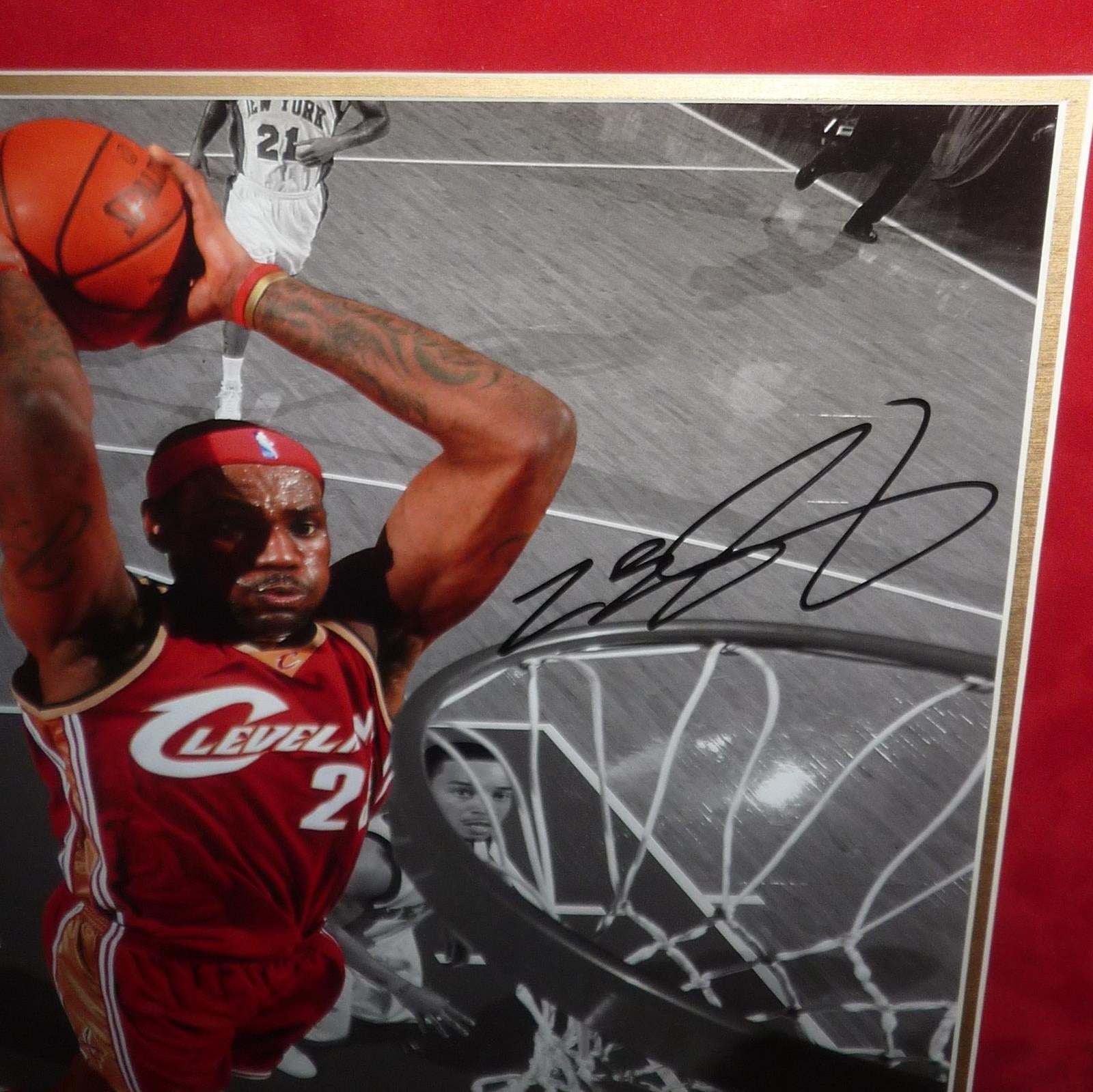 LeBron James Autographed “Up Close & Personal” 20” x 26” Canvas With  Floater Frame