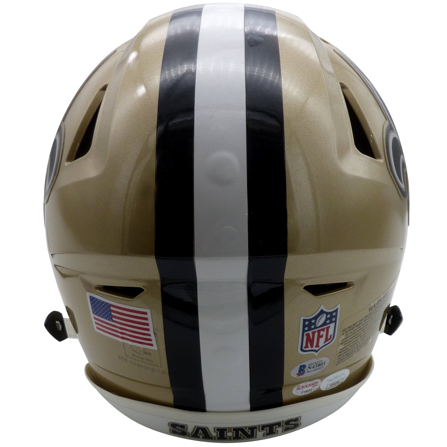 Drew Brees Autographed New Orleans Saints Speed Flex Authentic Helmet w/ Record Inscription -  PSA JSA