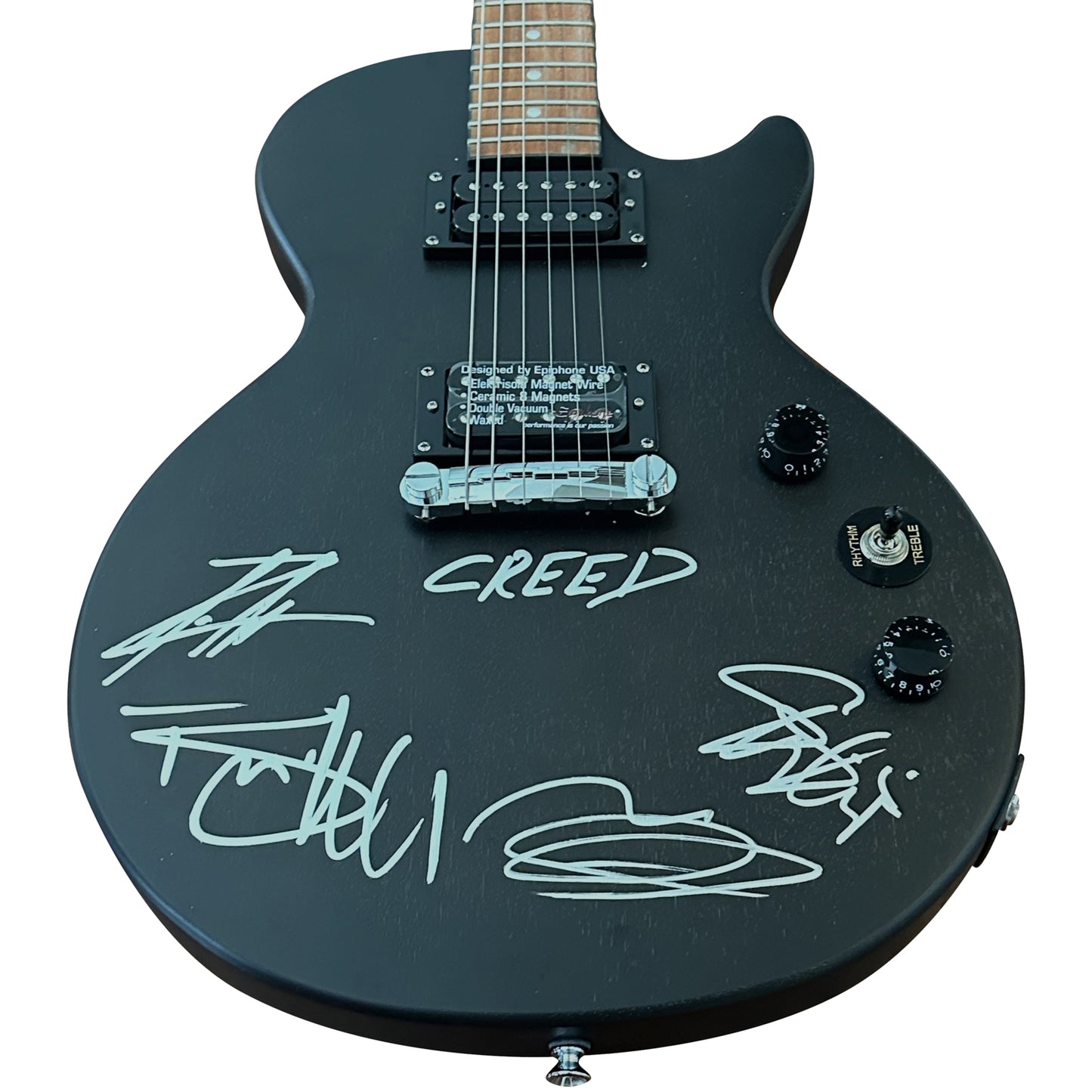 Creed Band Autographed Black Epiphone Electric Guitar - JSA