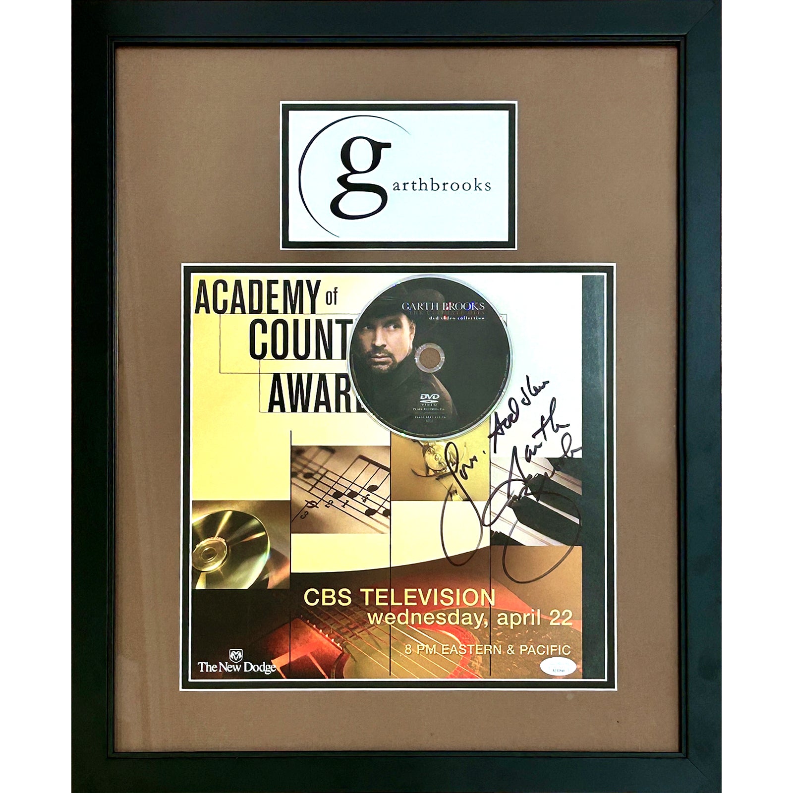 Garth Brooks Autographed Music Deluxe Framed Piece - JSA