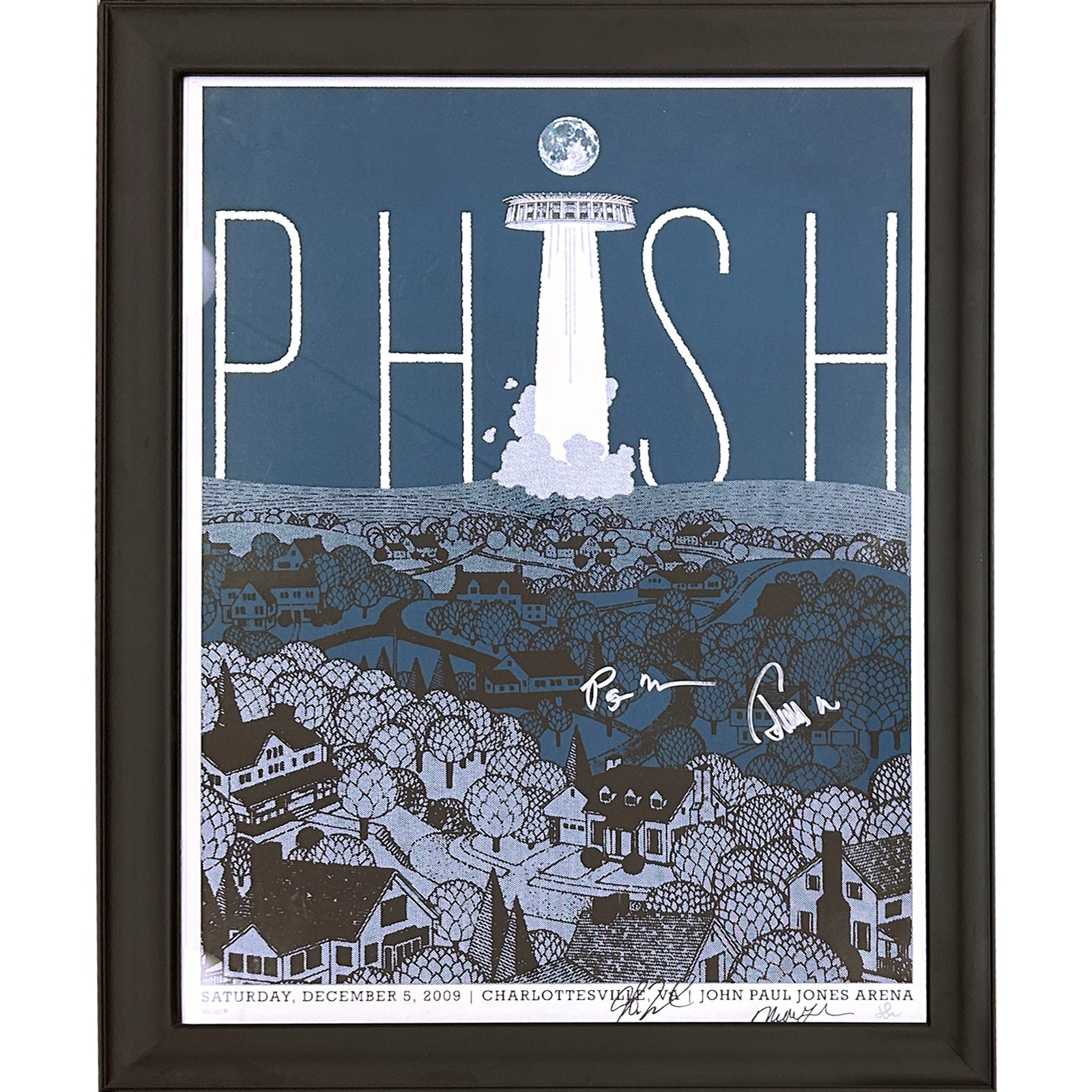 Phish Autographed Music Poster Deluxe Framed and signed by the Band - JSA Letter