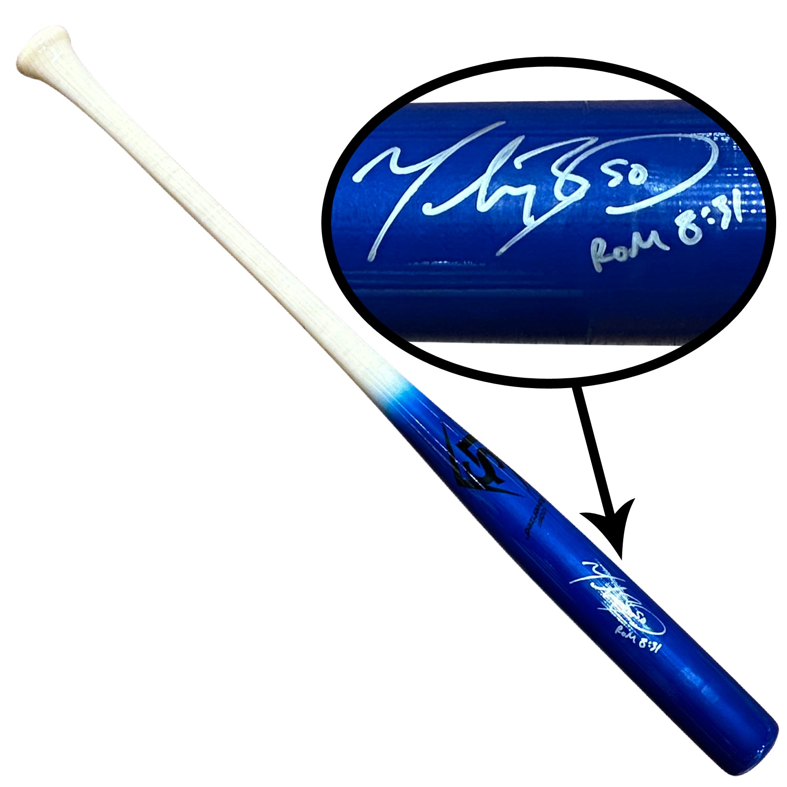 Mookie Betts Autographed Personal Model Blue Baseball Bat - JSA