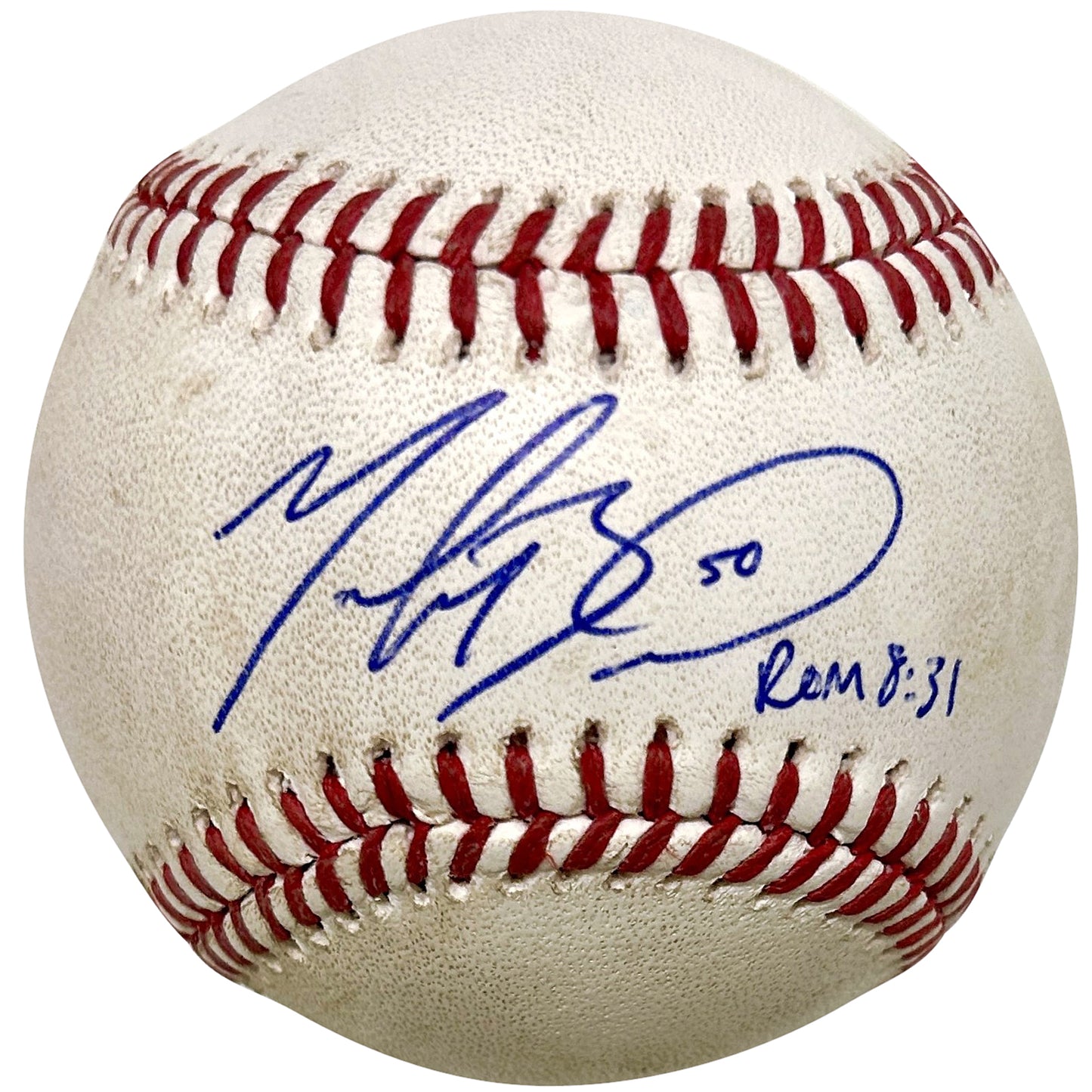 Mookie Betts Autographed Boston Red Sox Official MLB Baseball w/ Bible Verse - JSA