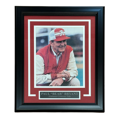 Paul "Bear" Bryant Autographed Alabama Crimson Tide Deluxe Framed Photo - JSA