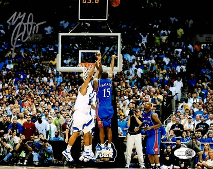 Mario Chalmers Autographed Kansas Jayhawks (2008 Final Four Shot) 8x10 Photo - JSA