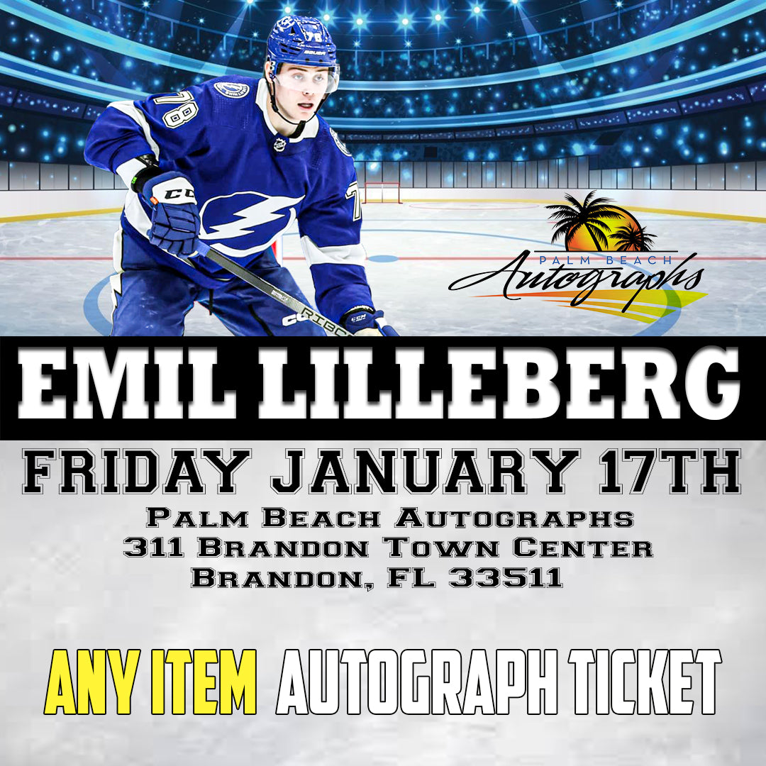 EMIL LILLEBERG ANY ITEM AUTOGRAPH TICKET - Brandon In-Store Public Signing - January 17th, 2025 - NOT ELIGIBLE FOR DISCOUNTS OR COUPONS - YOU MUST SELECT AN OPTION OR YOUR ORDER WILL BE CANCELLED