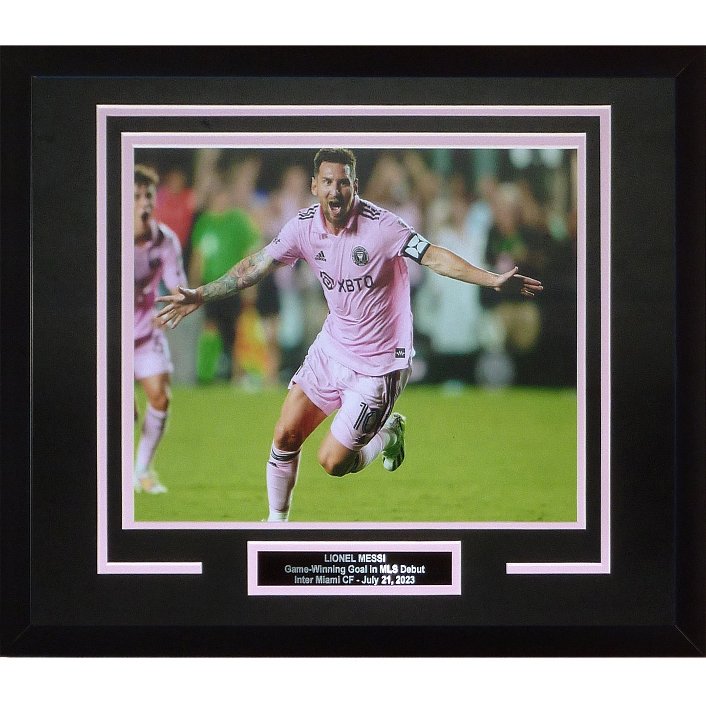 Lionel Messi Inter Miami First MLS Goal Deluxe Framed 11x14 Photo with Nameplate