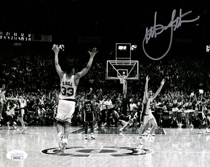 Christian Laettner Autographed Duke Blue Devils (The Shot Celebration Horiz BW) 8x10 Photo - JSA