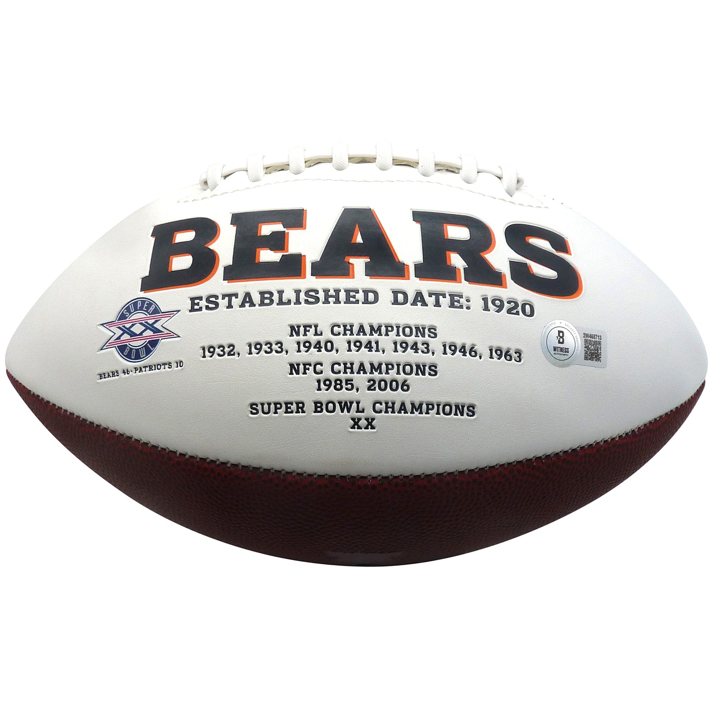 Mike Singletary Autographed Chicago Bears Logo Football w/ "HOF 98" -Beckett