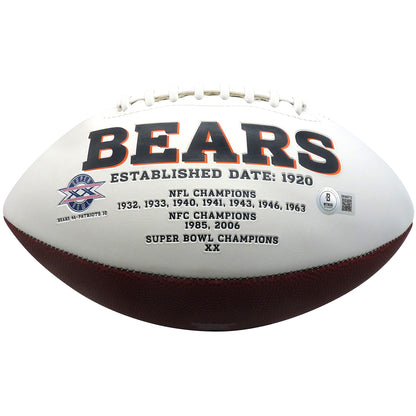 Mike Singletary Autographed Chicago Bears Logo Football w/ "HOF 98" -Beckett