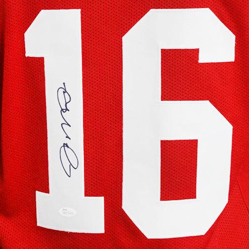 Joe Montana Autographed San Francisco 49ers (Red #16) Jersey - JSA