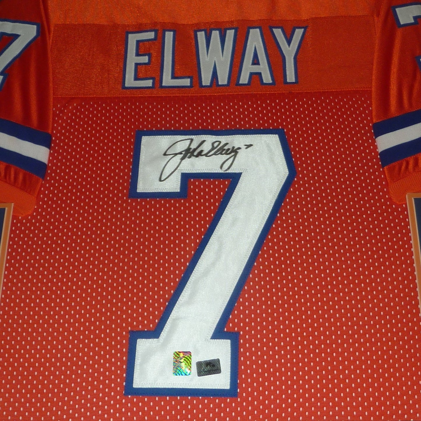 John Elway Autographed Denver Broncos (Orange Crush #7) Deluxe Framed Jersey - Beckett