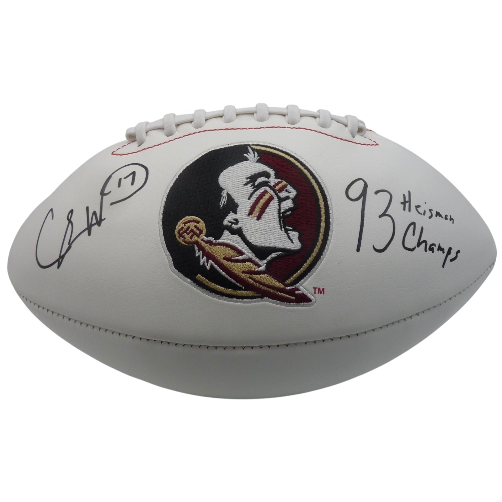 Charlie Ward Autographed Florida State FSU Seminoles Logo Football w/ 