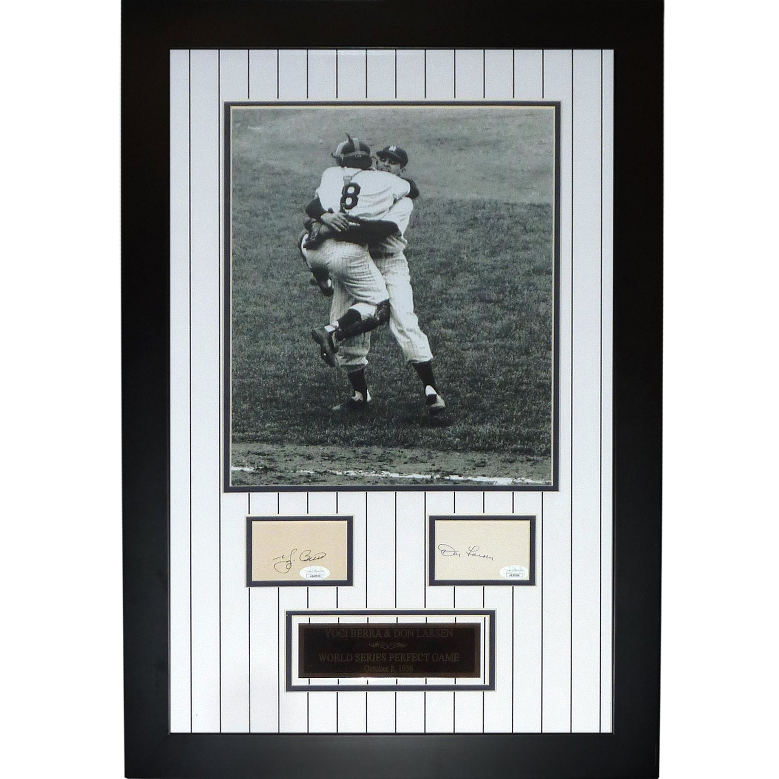 Yogi Berra And Don Larsen Autographed New York Yankees (WS Perfect Game) Deluxe Framed 11x14 Photo Piece