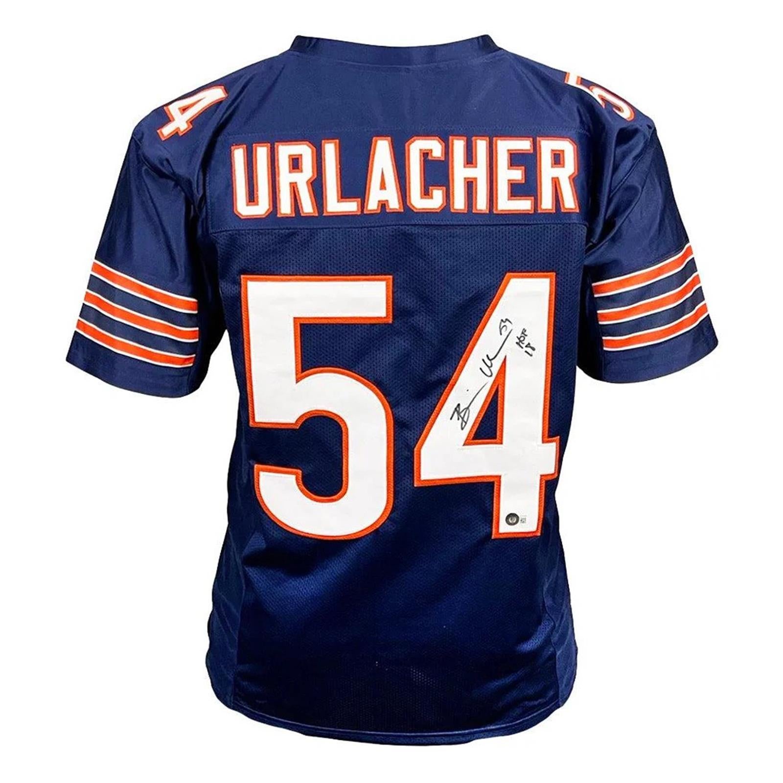 Brian Urlacher Autographed Chicago Bears (Blue #54) Custom Jersey w/ 