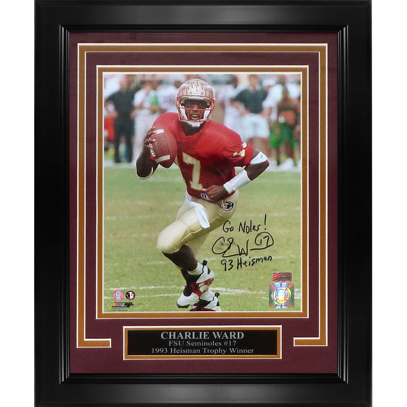 Charlie Ward Autographed FSU Florida State Seminoles Deluxe Framed 8x10 Photo