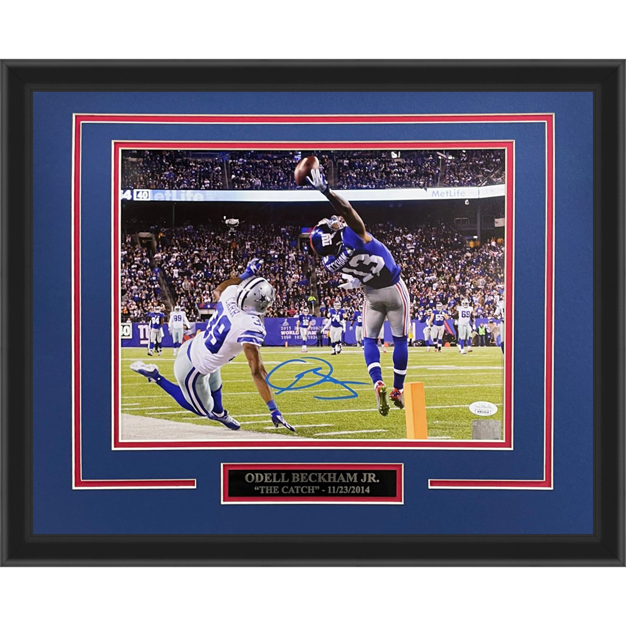 Odell Beckham Jr. Autographed New York Giants (The Catch) Deluxe Framed 11x14 Photo - JSA