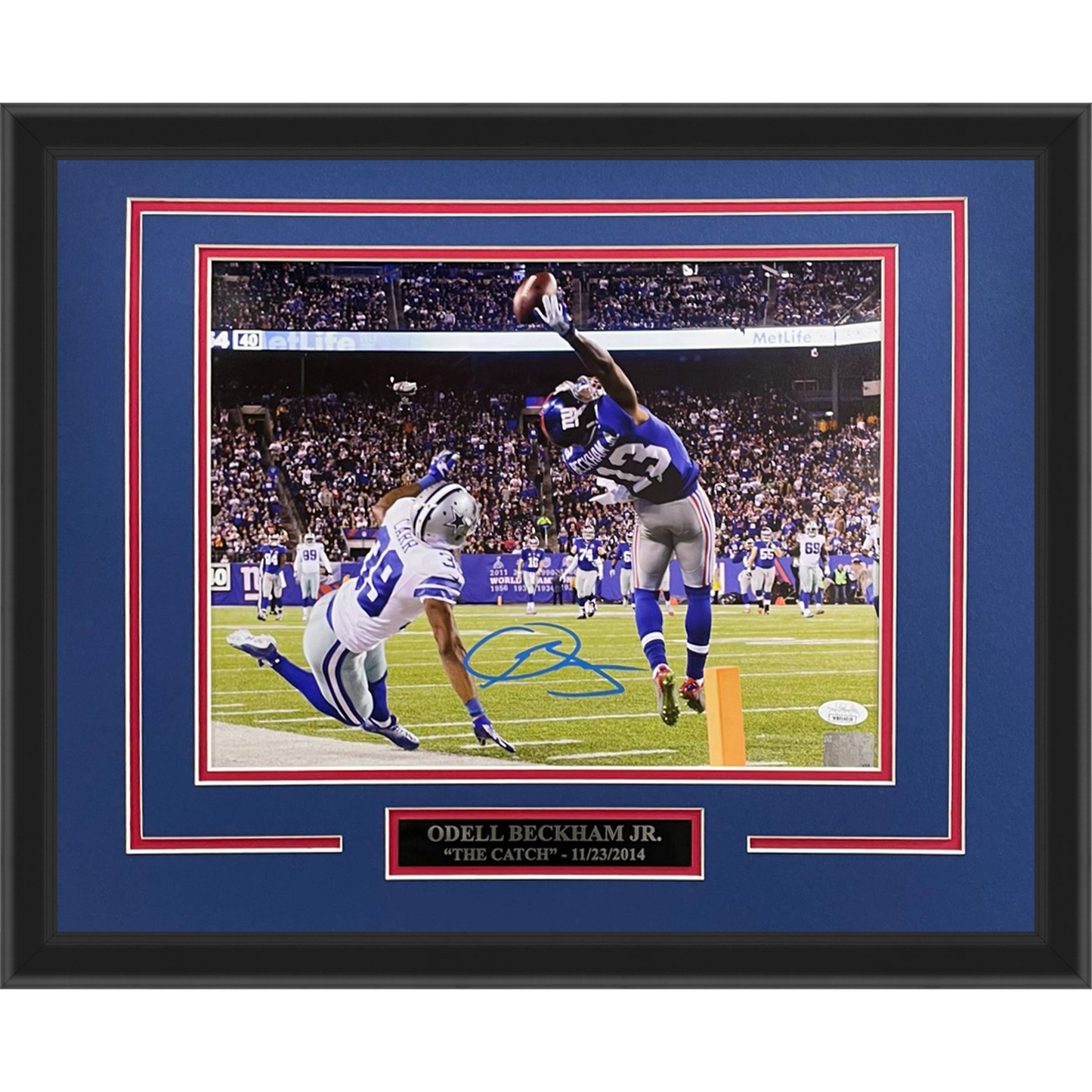 Odell Beckham Jr. Autographed New York Giants (The Catch) Deluxe Framed 11x14 Photo - JSA