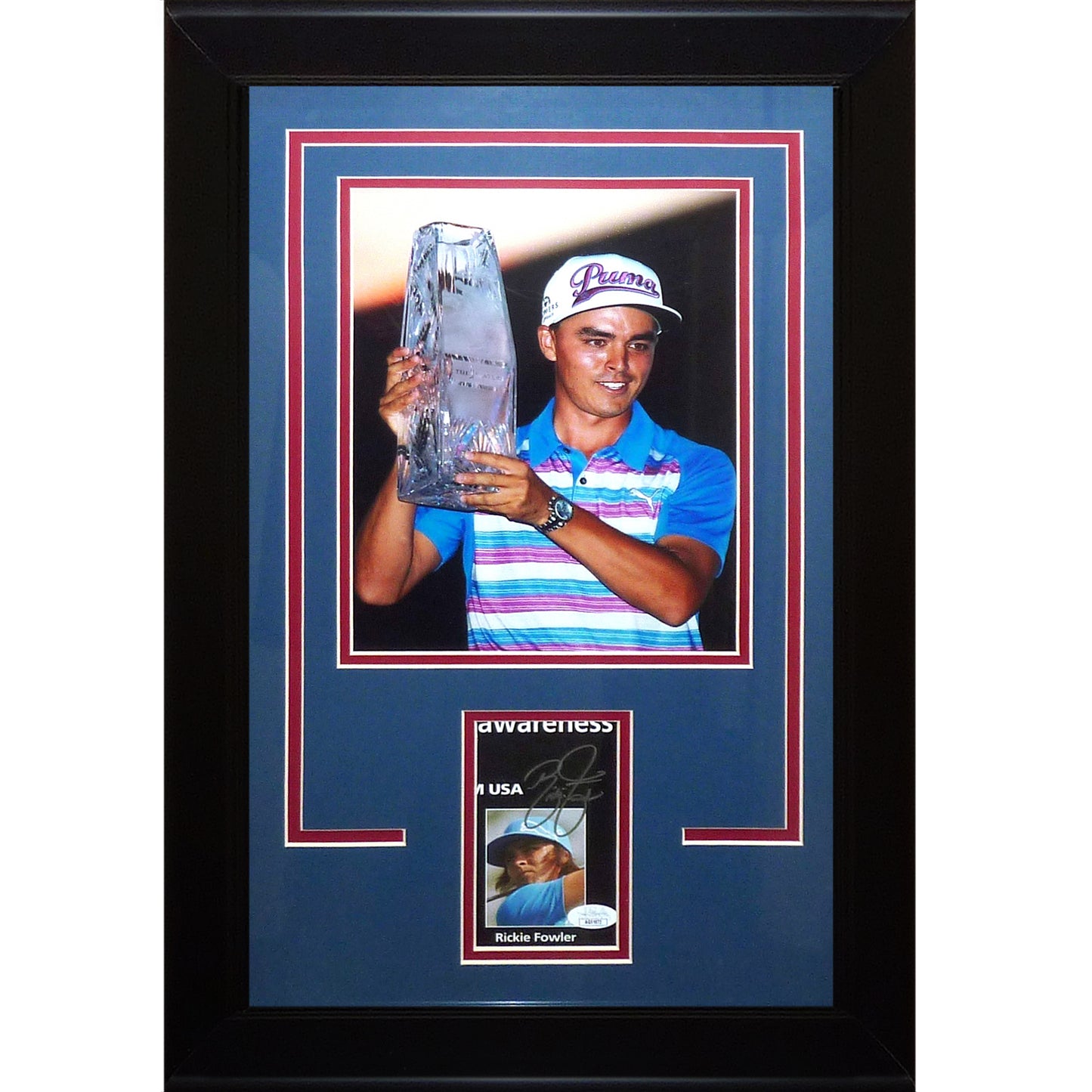 Rickie Fowler Autographed Golf (TPC Trophy) "Signature Series" Frame