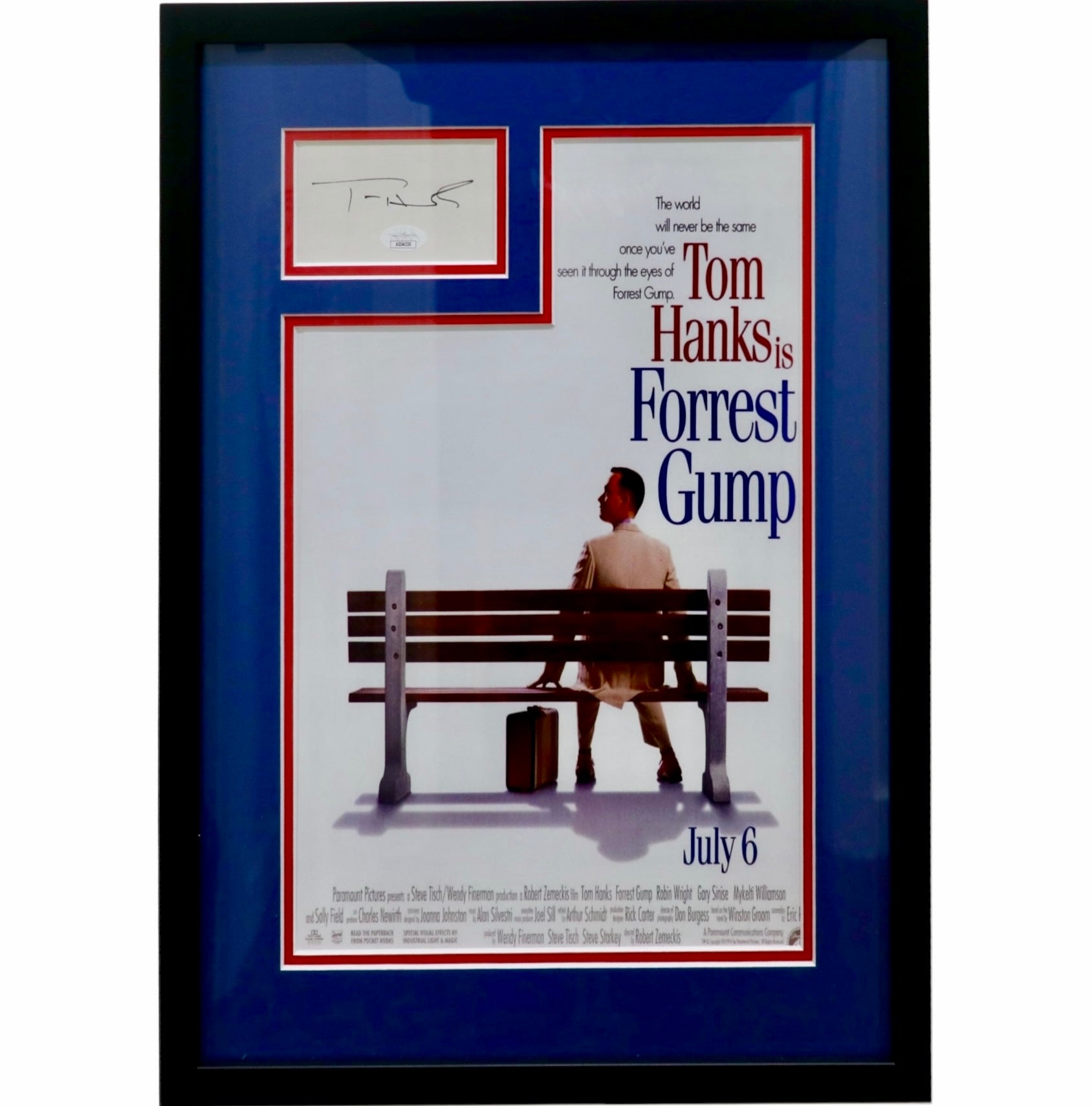 Tom Hanks Autographed Forrest Gump 11x17 Movie Poster Frame with Signature - JSA