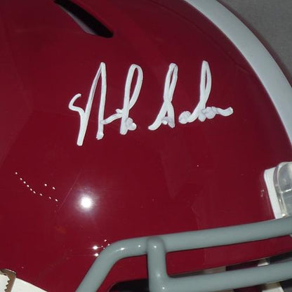 Nick Saban Autographed Alabama Crimson Tide (Speed) Deluxe Full-Size Replica Helmet - Beckett Witness