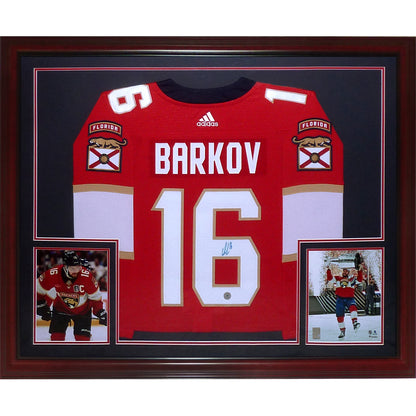 Aleksander Barkov Autographed Florida Panthers (Adidas Red #16) Deluxe Framed Jersey - JSA