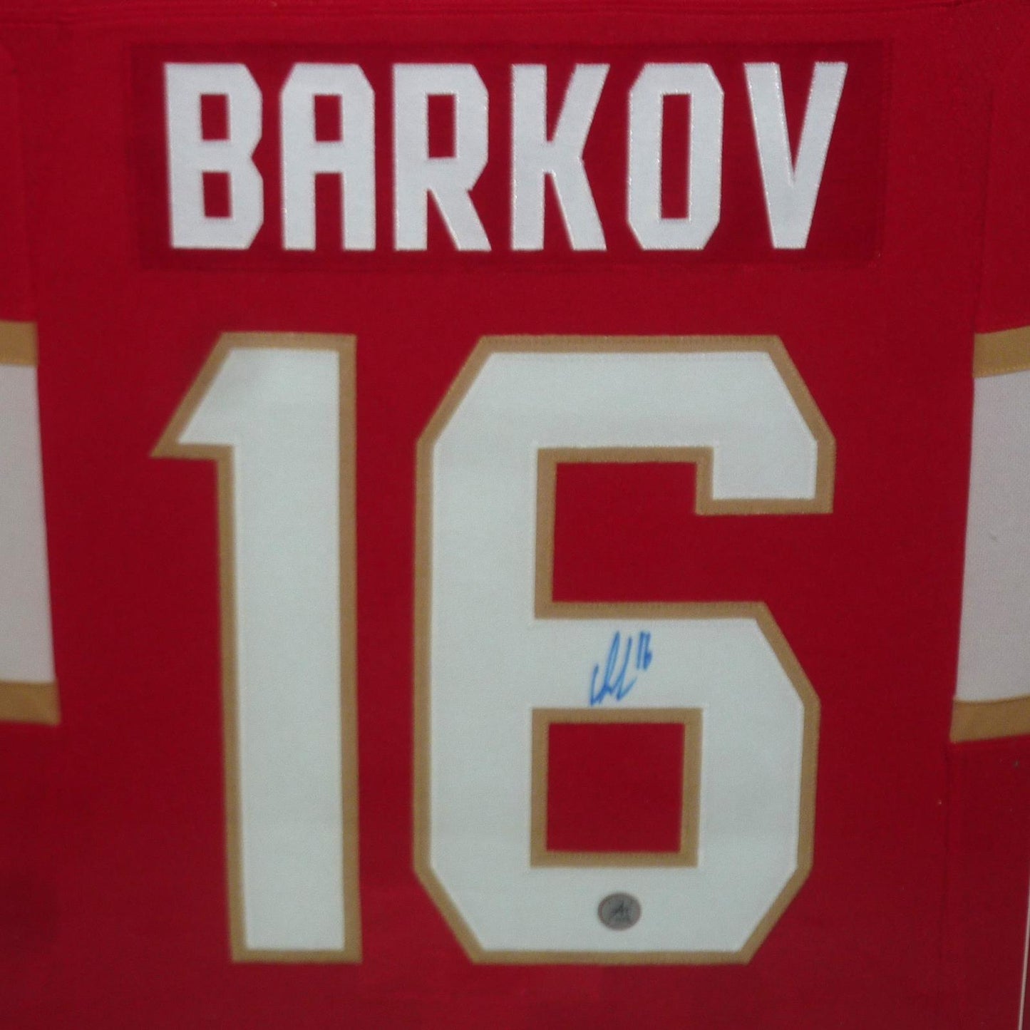 Aleksander Barkov Autographed Florida Panthers (Adidas Red #16) Deluxe Framed Jersey - JSA