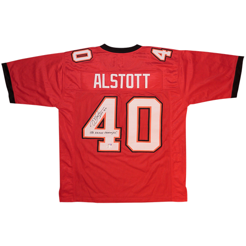 PRESALE - MIKE ALSTOTT AUTOGRAPHED TAMPA BAY BUCS CUSTOM RED JERSEY