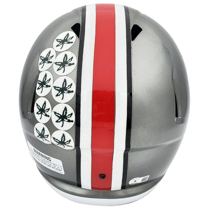 Eddie George Autographed Ohio State Buckeyes Deluxe Full-Size Replica Helmet w/ Heisman 95 - JSA